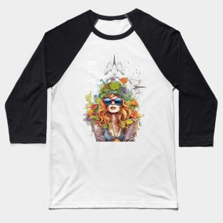 Hippie girl air element Baseball T-Shirt